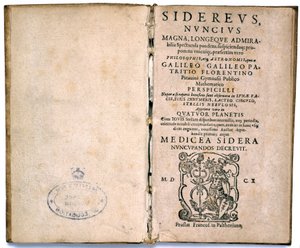 Titulní strana z Galileovy knihy o astronomické teorii od Unbekannt