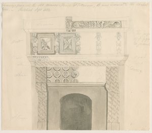 Tittenzor - Komínový kus v Manor House: kresba tužkou a lavírováním, září 1832 od Unbekannt