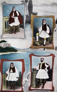 Tradiční řecké mužské kostýmy - pohlednice 1914-1918 od Unbekannt