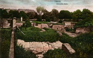 Trevír - ruiny římských lázní - Francie, konec 19. století (pohlednice) od Unbekannter Künstler