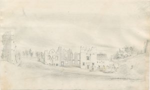 Hrad Tutbury: kresba tužkou, nd [?19. století] od Unbekannt