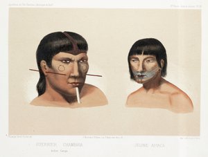 Dva jihoameričtí Indiáni, c 1843-1847 od Unbekannt