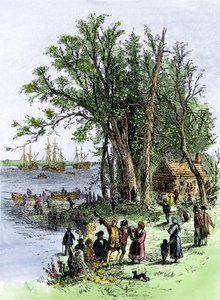 Spojené státy americké, stát Pennsylvania: (William) Penn v kolonii Pennsylvania ve Filadelfii od Unbekannter Künstler