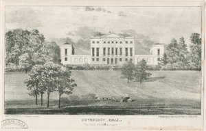 Uttoxeter - Doveridge Hall: litografie, nd [c 1839] od Unbekannt