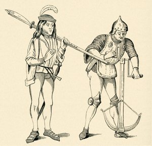 Varlet/Squire a Archer od Unbekannter Künstler