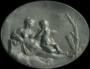Venuše a Amor od Unbekannter Künstler
