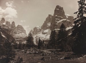 Pohled na alpskou tundru Brenta Alta ve skupině Brenta od Unbekannter Künstler