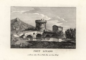 Pohled na most Lucano a mauzoleum Plautii, Pont Lucano nebo Ponte Lucano, na cestě do Tivoli od Unbekannt