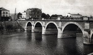 Pohled na most přes Marnu v Epernay, Marna - pohlednice 1910 ca Soukromá sbírka od Unbekannter Künstler