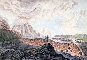 Vokanická erupce Piton de la Fournaise, ostrov Réunion od Unbekannter Künstler