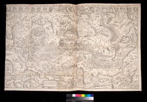 Nástěnná mapa tureckého tažení z roku 1529 od Johanna Haselberga (fl. 1514–37) a Christopha Zella († 1590), Norimberk od Unbekannt