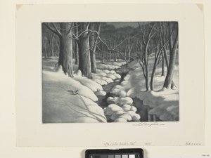 Zimní scéna (lept a suchá jehla) od Unbekannter Künstler