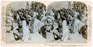 Boxerští zajatci zajatí a přivezeni americkou 6. kavalérií, Tientsin, Čína, 1901. od Underwood and Underwood