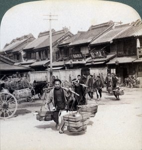 Coolies, pouliční scéna v Tokiu, 1896