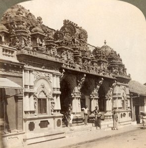 Nádherně vyřezávaná výzdoba hinduistického buddhistického chrámu, Colombo, Ceylon, 1902. od Underwood and Underwood