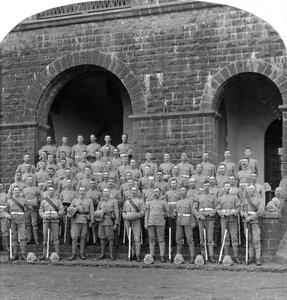 H Company, Royal Warwickshire Regiment, Belgaum, Indie, 1900. od Underwood and Underwood