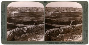 Jeruzalém, při pohledu z jihovýchodu, ukazuje místo chrámu, Palestina, 1900. od Underwood and Underwood