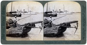 Ruský dělový člun Bobre v New Chwang, Mandžusko, rusko-japonská válka, 1904. od Underwood and Underwood