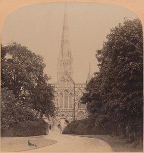 Katedrála v Salisbury na severozápadě Anglie, první velký kostel raného anglického stylu, 1900 od Underwood and Underwood