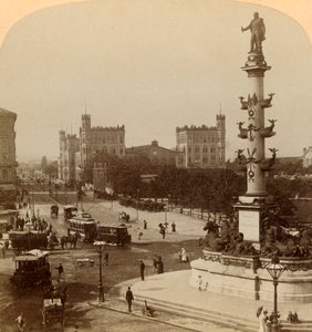 Tegetthoffův pomník, v Prater-Stern, Vídeň, Rakousko, 1898. od Underwood and Underwood