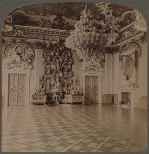 Trůnní sál, Královský palác, Berlín, s příborníkem s talíři a královskými dekoracemi, Německo, 1903 od Underwood and Underwood