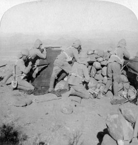 Vojska bránící Nový Zéland Hill, Slingersfontein, Jižní Afrika, 25. ledna 1900. od Underwood and Underwood