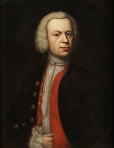 Polodlouhý portrét gentlemana s parukou od Unidentified painter label QS