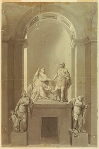 Hrobový pomník Henryho kardinála Yorku (1725-1807) a Charlese Edwarda Stuarta, „mladého uchazeče“ (1720-1788) od Unknown