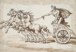 Apollo ve voze taženém čtyřmi koňmi od Unknown