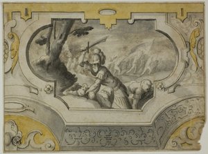 Battle Scene (for Overdoor Decoration)   1301437   cs       czech Successfully Translated  Original: De Heerschers (Gotsamesodemietere me gaone staoke!) (original title on object) Idealisten II en verdere Kanttekeningen (original series title) Translat: De od Unknown