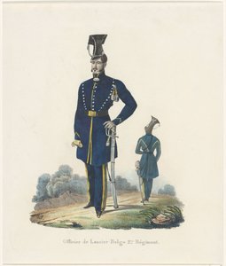 Belgická šňůrka na krk, 1830 Důstojník belgického Lancer 2nd Regiment (titul na předmětu) od Unknown