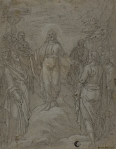Kristus a apoštolové (recto); Náčrt betlému (verze) od Unknown
