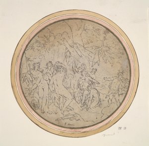 Diana a její nymfy překvapeni Actaeonem od Unknown