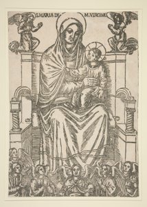 Madonna a dítě na trůn od Unknown