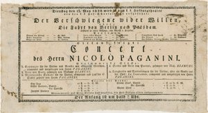 Niccolo Paganini - playbill od Unknown
