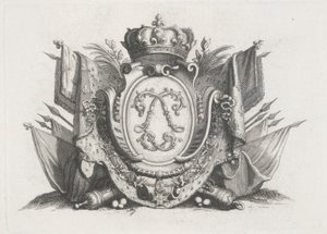 Královský hřeben s korunou a vlajkami a prokládaný od Unknown