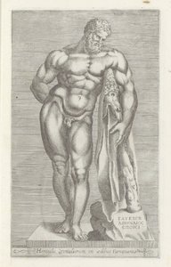 Socha Herkula Hercules Farnese Socha Herkula ve farnéském paláci (titul na předmětu) Starožitné sochy v Římě (název série) Ikony starověkých soch města Říma, které jsou vidět na veřejných místech (název série) od Unknown