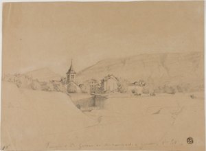 Kostel Saint-Gervais při pohledu z hradeb v Ženevě od Unknown
