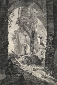 Vstupní brána zřícenin hradu Brederode, Holandsko, s Shepherd od Unknown