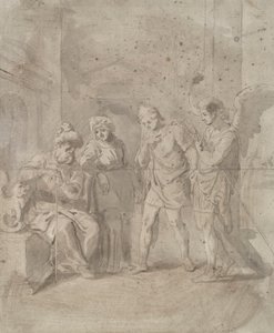 Tobit a anděl opouštějící své rodiče od Unknown