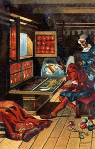 Chasublier (dělník, který vyrábí všechny druhy církevních oděvů) v roce 1546. Chromolitografie z konce 19. století. od Unknown artist