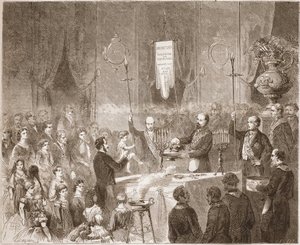 Maconnic Bapteme v lóži Fraternelle Amitive v roce 1861. od Unknown artist