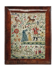 Vyšívaný obraz Williama a Mary, kolem roku 1690 (len a vlna) od Unknown artist