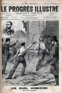 Vražedný souboj - 1. března 1895 se odehrál souboj se spejem mezi dvěma členy Výboru Francouzské Afriky, kteří byli dříve dobrými soudruhy, Alfredem Le Chatelierem a Hippolytem Percherem, alias Harrym Alisem, a to od Unknown artist