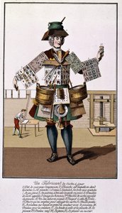 Výrobce hracích karet. Rytina ze 17. - 18. století podle „The Playing Cards“. od Unknown artist