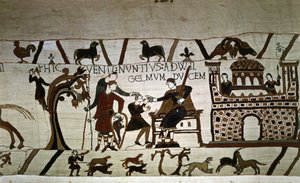Posel vévody Guillauma (1027 - 1087) - tapisérie z Bayeux, známá jako výšivka královny Mathildy od Unknown artist