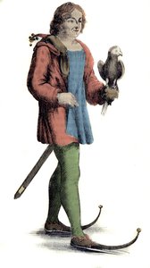 Muž středního věku, který nosí boty hříběti. od Unknown artist