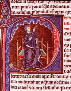 Mnich provádějící miniaturní účty z rukopisu „Speculum historiale“ od Vincenta de Beauvais (1184/94-1264) Laon ze 13. století, městská knihovna od Unknown artist