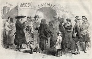 Ulice ve Vallettě (Valletta) na ostrově Malta (Malta) v roce 1857. od Unknown artist
