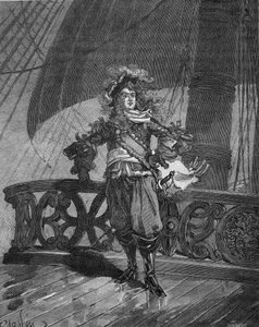 Admirál Tourville (Anne Hilarion z Costentinu (Cotentin), hrabě z Tourville (1642-1701). na lodi „Soleil Royal“. Rytina z 19. století. V „Histoire de France“ od Julese Micheleta od Unknown artist